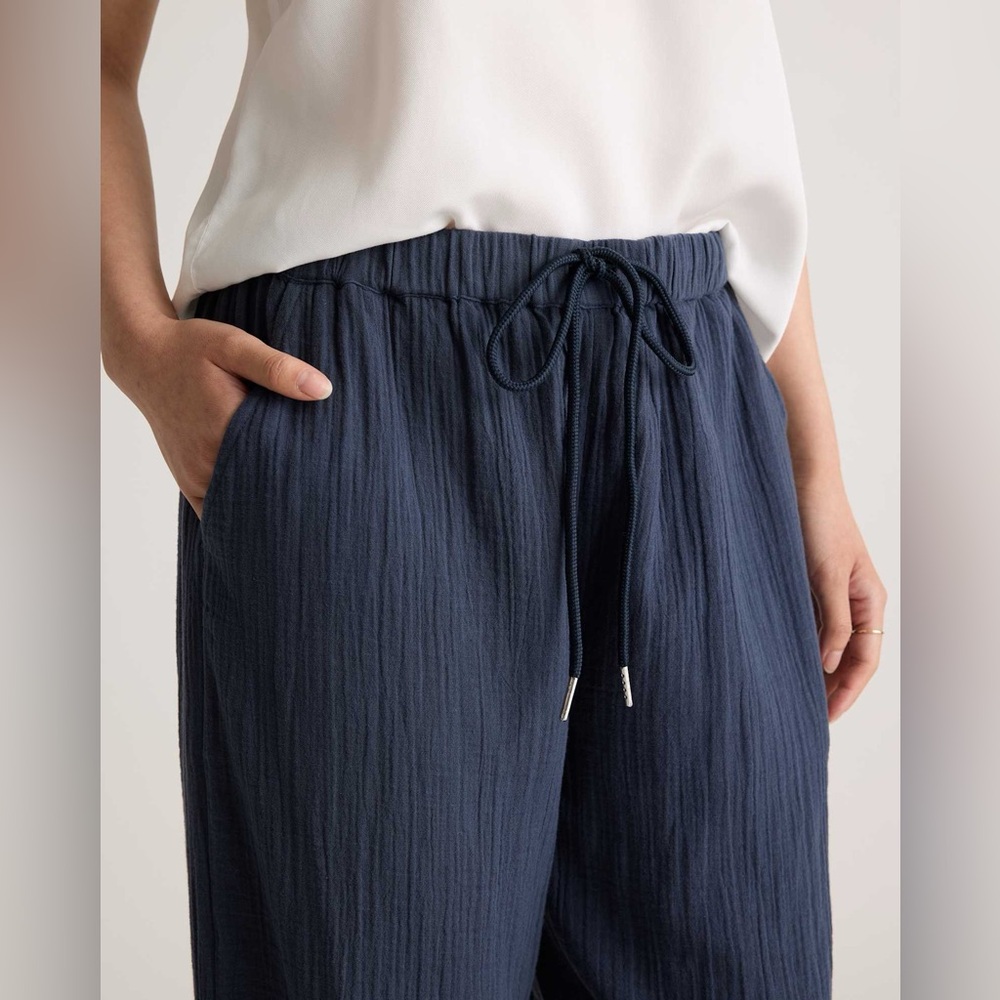 Quince Navy Wide-Leg Pants - Picture 3 of 8